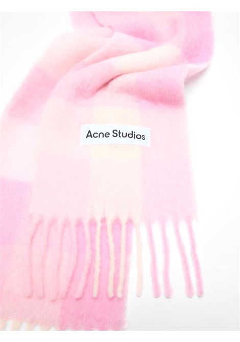 sciarpa mohair a quadri unisex rosa ACNE STUDIOS | CA0084DTL